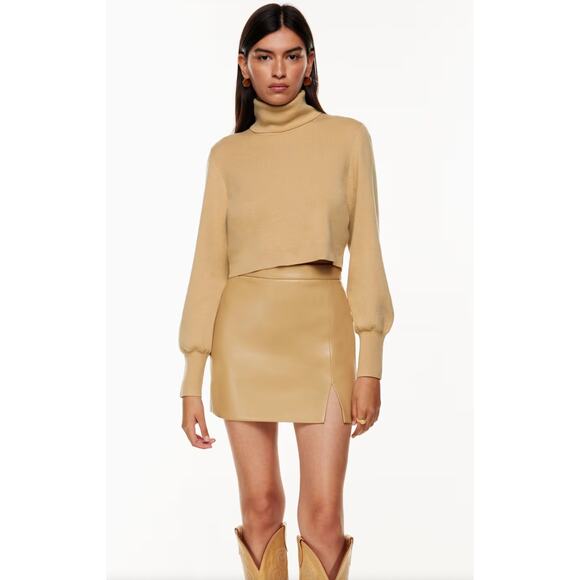 Aritizia Wilfred Rebecca Turtleneck Merino Wool & Cotton Brown, Size S, Like New - Picture 1 of 9